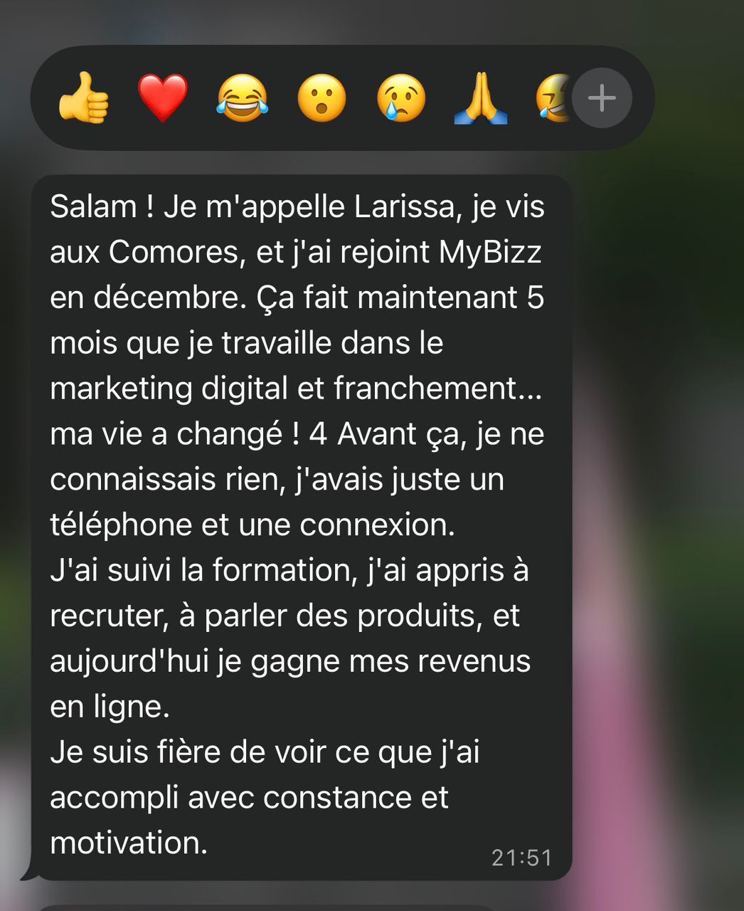 Témoignage WhatsApp